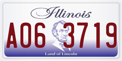 IL license plate A063719