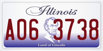 IL license plate A063738