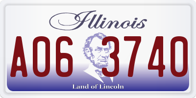IL license plate A063740