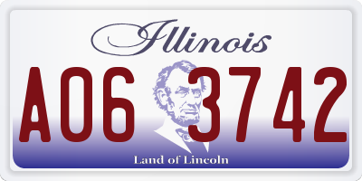 IL license plate A063742