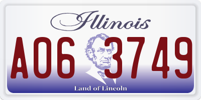 IL license plate A063749