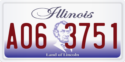 IL license plate A063751