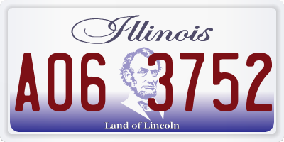 IL license plate A063752