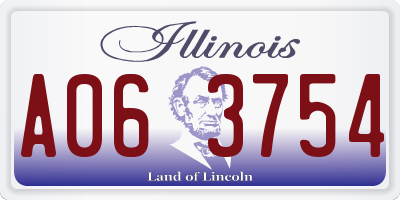 IL license plate A063754