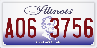 IL license plate A063756