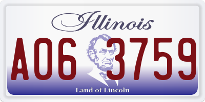 IL license plate A063759
