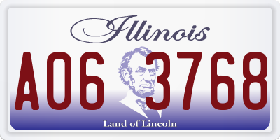 IL license plate A063768