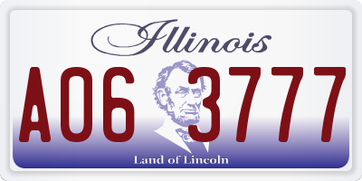 IL license plate A063777