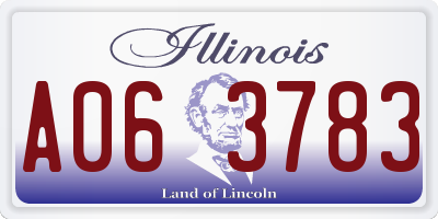 IL license plate A063783