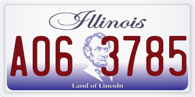 IL license plate A063785