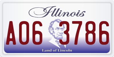 IL license plate A063786