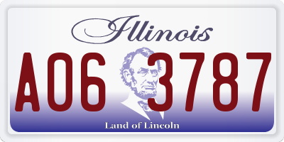 IL license plate A063787