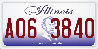 IL license plate A063840