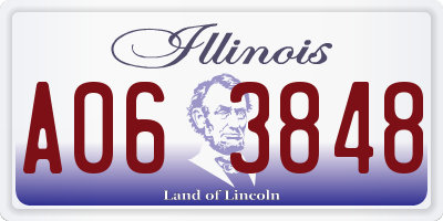 IL license plate A063848