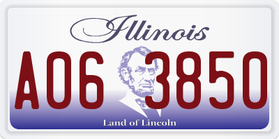 IL license plate A063850