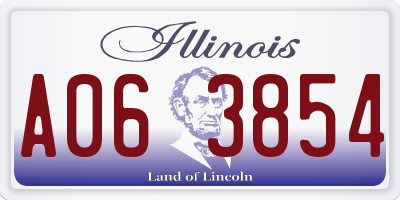 IL license plate A063854