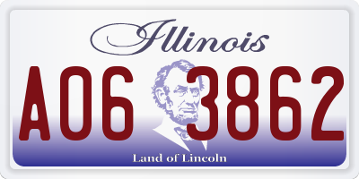 IL license plate A063862