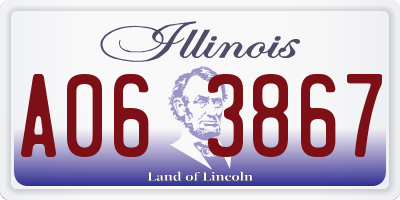 IL license plate A063867