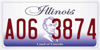 IL license plate A063874