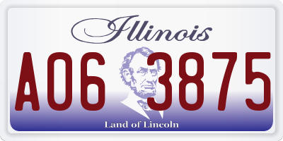 IL license plate A063875