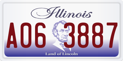 IL license plate A063887