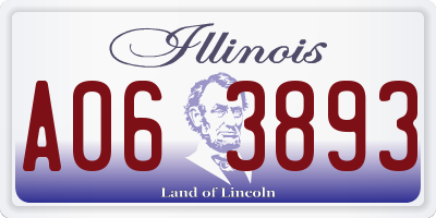 IL license plate A063893