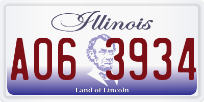 IL license plate A063934