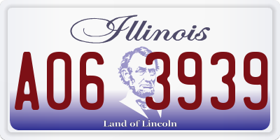 IL license plate A063939