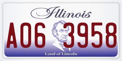 IL license plate A063958