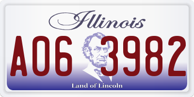 IL license plate A063982