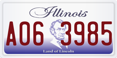 IL license plate A063985