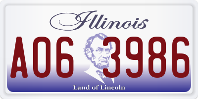 IL license plate A063986