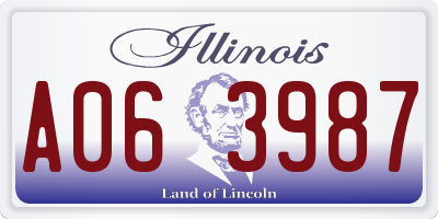 IL license plate A063987
