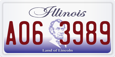 IL license plate A063989