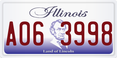IL license plate A063998