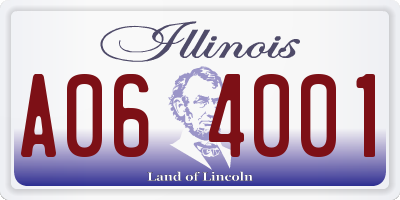 IL license plate A064001