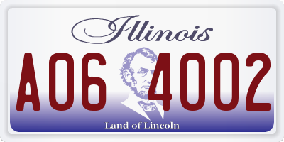 IL license plate A064002