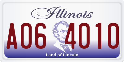 IL license plate A064010