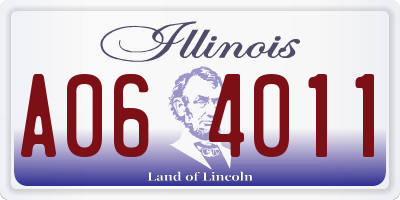 IL license plate A064011