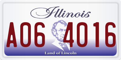 IL license plate A064016