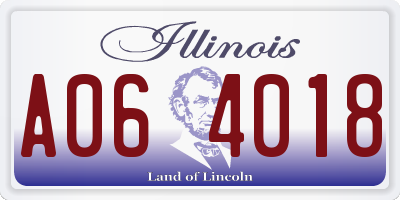 IL license plate A064018