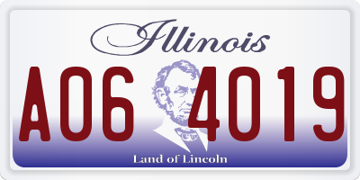 IL license plate A064019