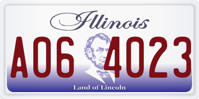 IL license plate A064023