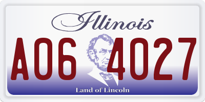 IL license plate A064027