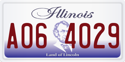 IL license plate A064029