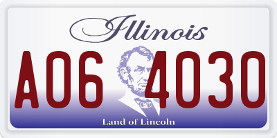 IL license plate A064030