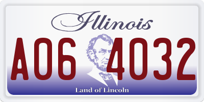 IL license plate A064032