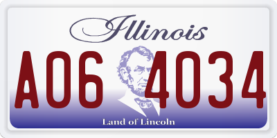 IL license plate A064034