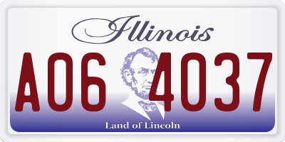 IL license plate A064037