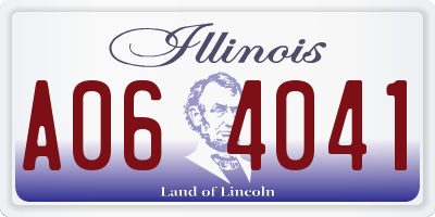 IL license plate A064041